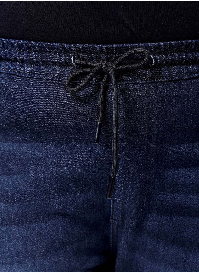HARDSODA Men Plus Size Slim Fit Solid Mid-Rise Stretchable Denim Joggers  - Image 5
