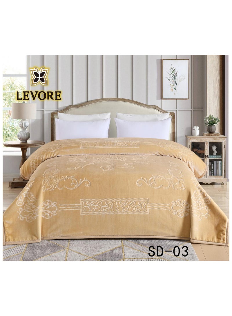 LEVORE Soft-touch blanket engraved with distinctive winter designs and engravings, two-piece, 6 kg, size 240X220 cm  - Image 1