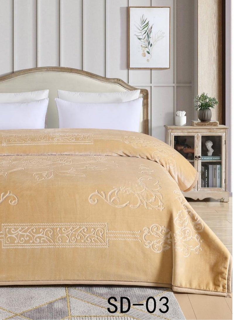 LEVORE Soft-touch blanket engraved with distinctive winter designs and engravings, two-piece, 6 kg, size 240X220 cm  - Image 2