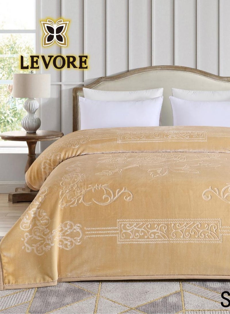 LEVORE Soft-touch blanket engraved with distinctive winter designs and engravings, two-piece, 6 kg, size 240X220 cm  - Image 3