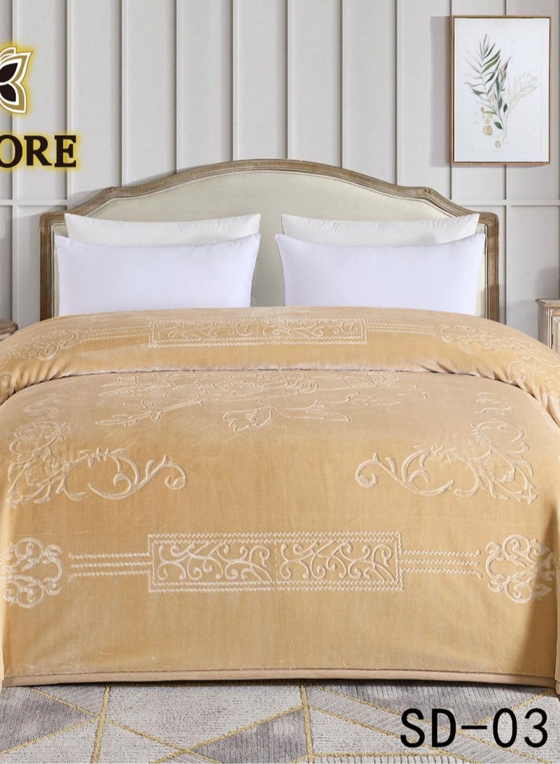LEVORE Soft-touch blanket engraved with distinctive winter designs and engravings, two-piece, 6 kg, size 240X220 cm  - Image 4