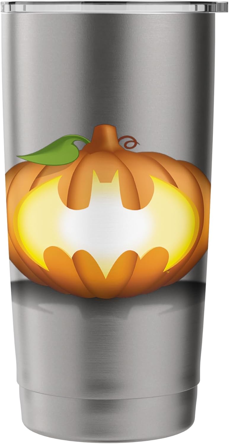 DC Comics Batman Halloween Pumpkin Logo T Shirt Stainless Steel Insulated Tumbler  - Image 3