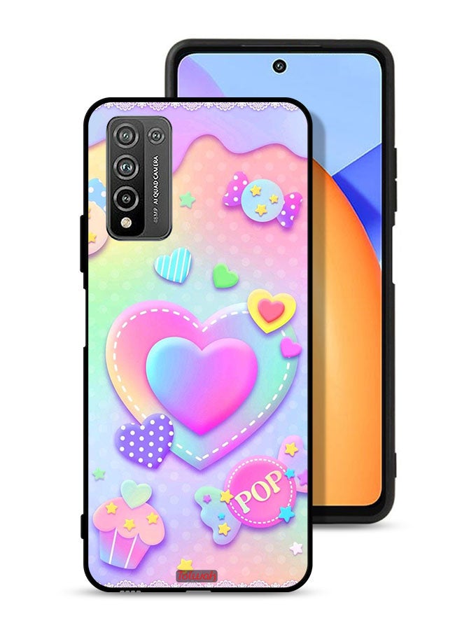 Tolwak Honor 10X Lite Protective Case Cover Pop Hearts Art - Image 1