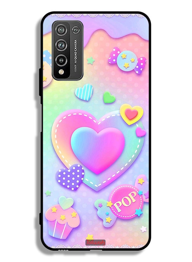 Tolwak Honor 10X Lite Protective Case Cover Pop Hearts Art - Image 2