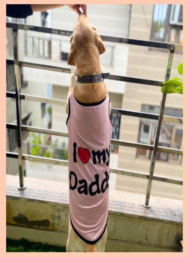 Lulala Pet t-Shirt Printed Round Neck Sleeveless Dog Vest Tank T-Shirt/Tees Apparel/Clothes/Tees Gift for Small Medium and Large Dogs Cats Pink (10 Inch) - Image 1