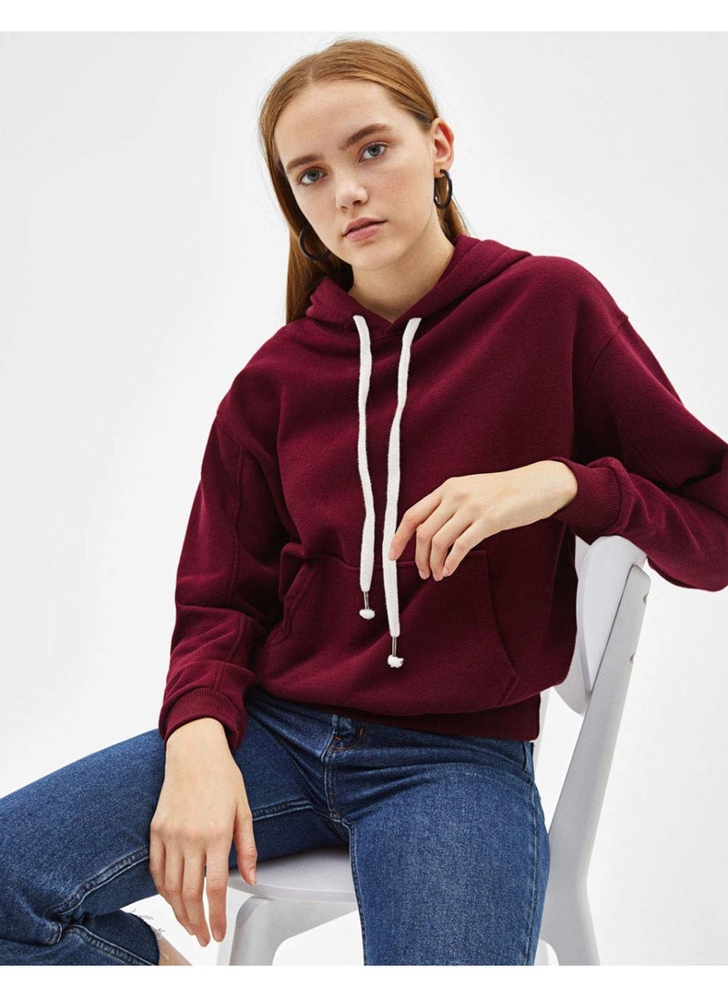 LOUD UNIVERSE Women’s Mahroon Hoodie – Casual Long Sleeve Hooded Sweatshirt with Pockets – Cotton Blend – Comfortable Winter Hoodie For Women  - Image 1