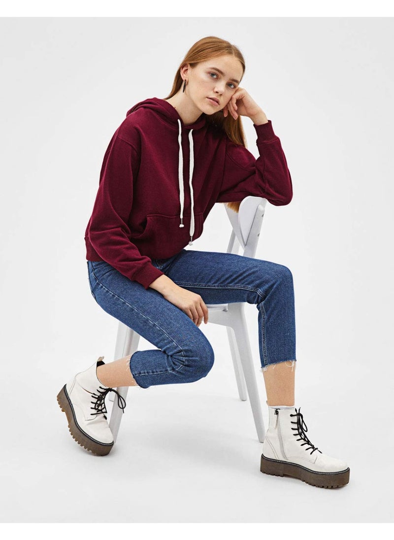 LOUD UNIVERSE Women’s Mahroon Hoodie – Casual Long Sleeve Hooded Sweatshirt with Pockets – Cotton Blend – Comfortable Winter Hoodie For Women  - Image 2