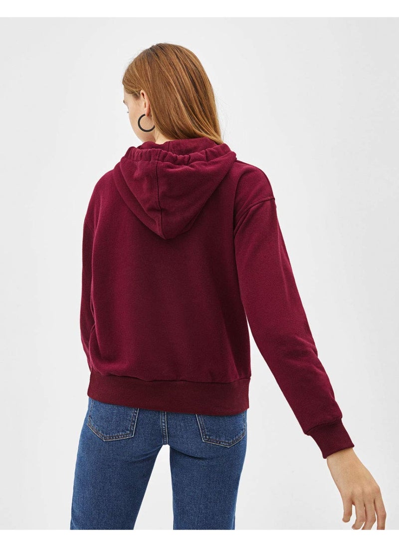 LOUD UNIVERSE Women’s Mahroon Hoodie – Casual Long Sleeve Hooded Sweatshirt with Pockets – Cotton Blend – Comfortable Winter Hoodie For Women  - Image 3