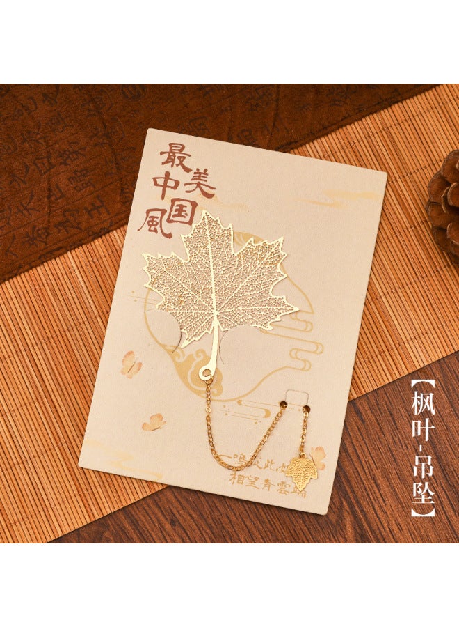 HELPS Ancient Style Metal Hollow Bookmark Creative Retro Brass Lotus Pendant Tassel Book Page Clip Cultural And Creative Small Gifts - Image 1