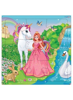Fiddlys Fiddlys Wood Jigsaw Puzzles For Kids & Children -9 Pieces Age 3+ (Unicorn & Princess - Pack Of 4)  - Image 2