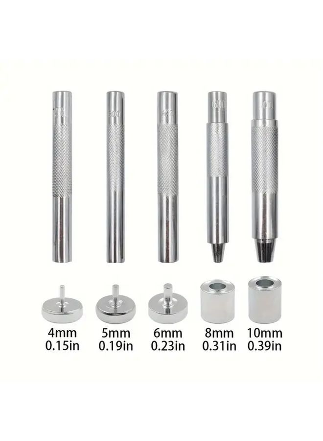 100 Sets 10mm Metal Eyelet Grommets with Punch Die Tool for Leathercraft DIY Clothing Shoes Belt Bag Accessories White - Image 3