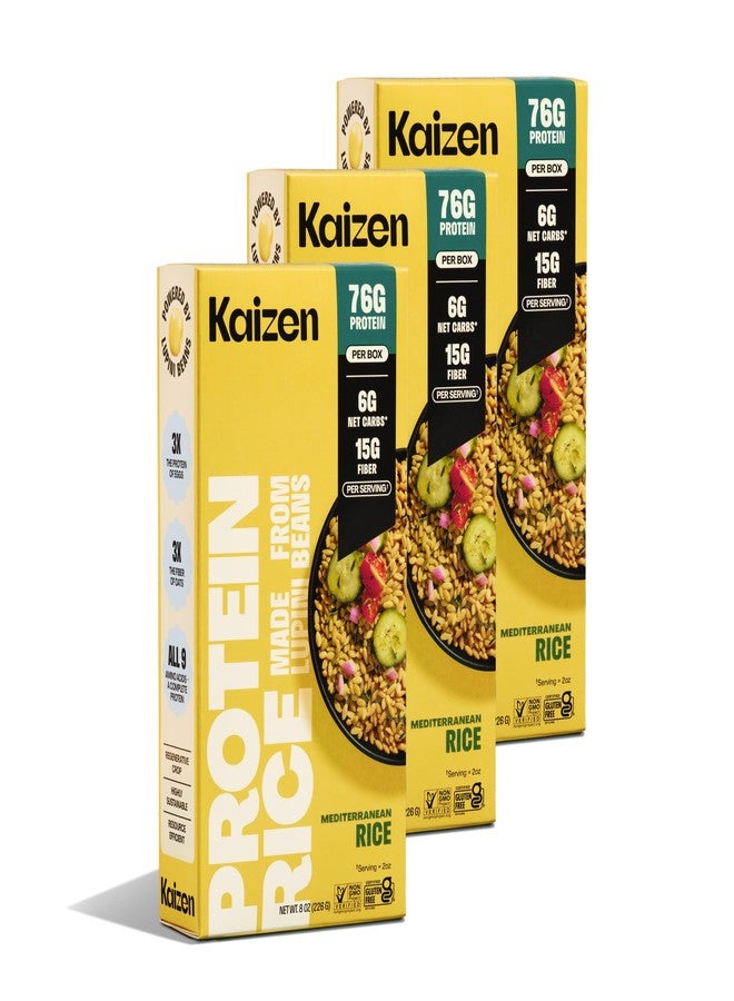 Kaizen Food Company Kaizen Low Carb Rice, 20g High Protein, 6g Net Carb, Mediterranean (3-Pack) - Image 1