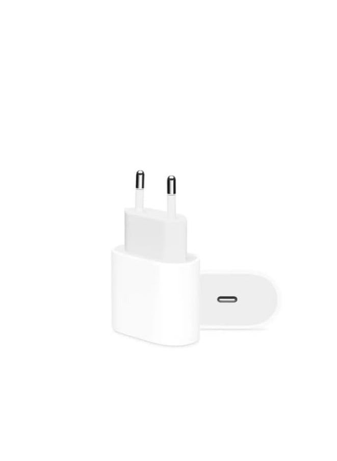 محول طاقة بقابس ثنائي بمنفذ USB C بقدرة 20 وات أبيض - Image 1