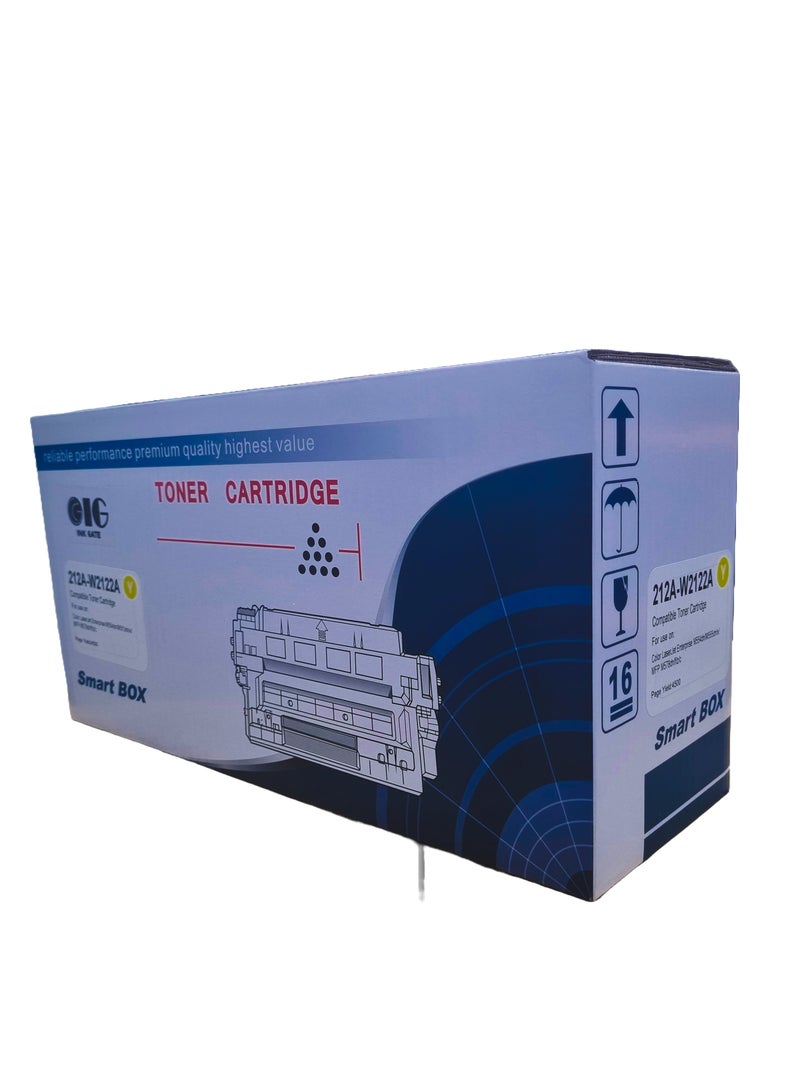 IG Compatible 212A Yellow Toner Cartridge – For HP Color LaserJet Enterprise M554, M555, MFP M578 – Up to 4,500 Pages - Image 1