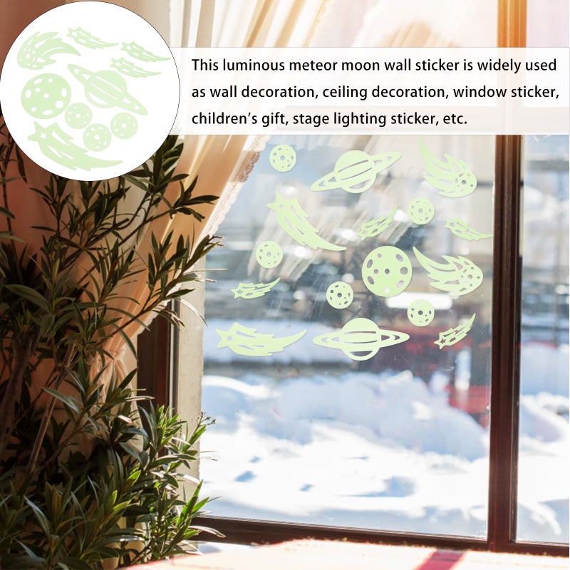 40 Pcs Meteor Stickers Glowing Star Wall Decals Glow Stickers - Image 5