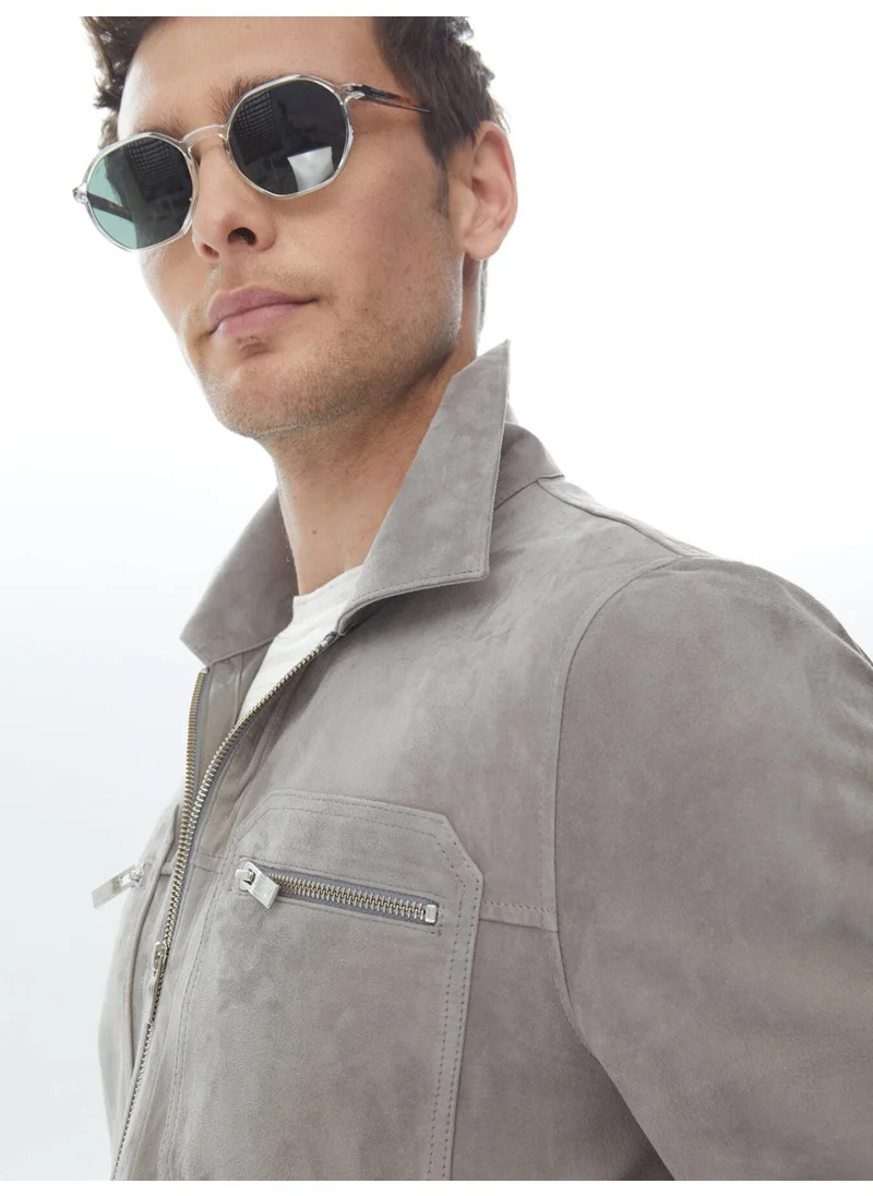 Kip Grey Leather Jacket
