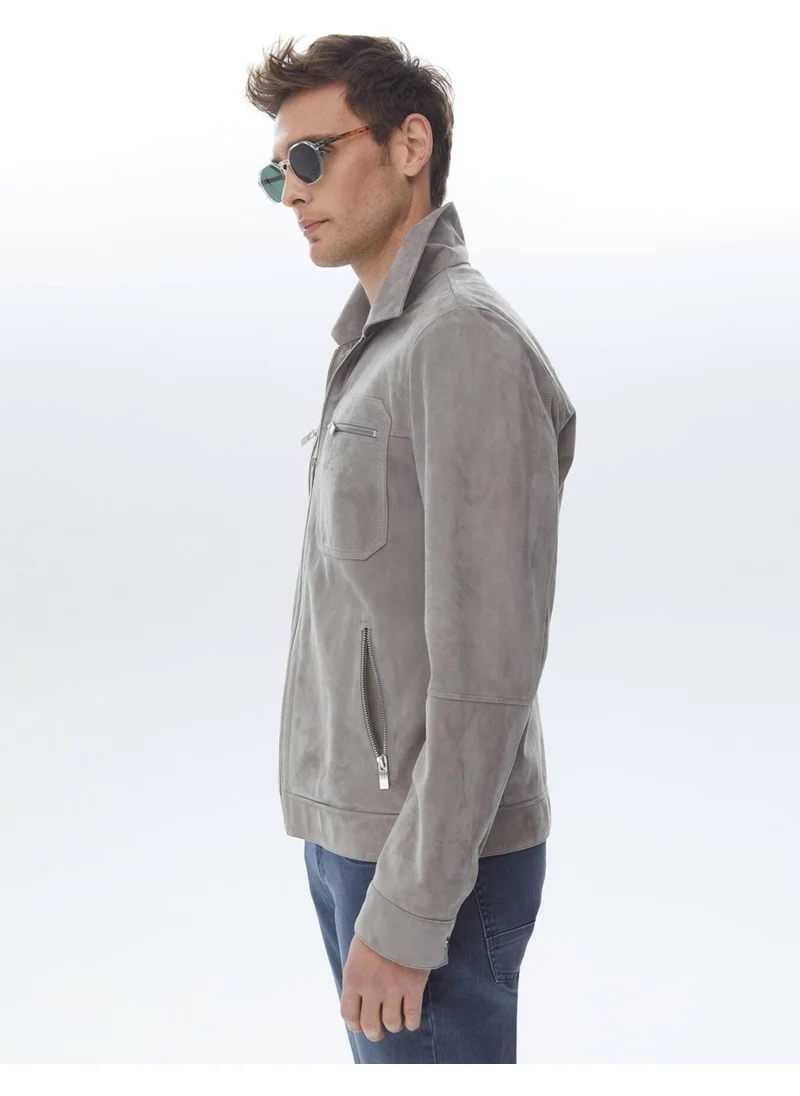 Kip Grey Leather Jacket