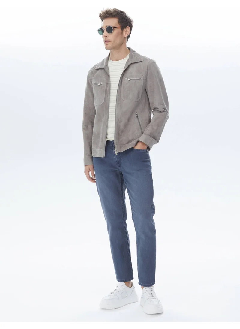 Kip Grey Leather Jacket