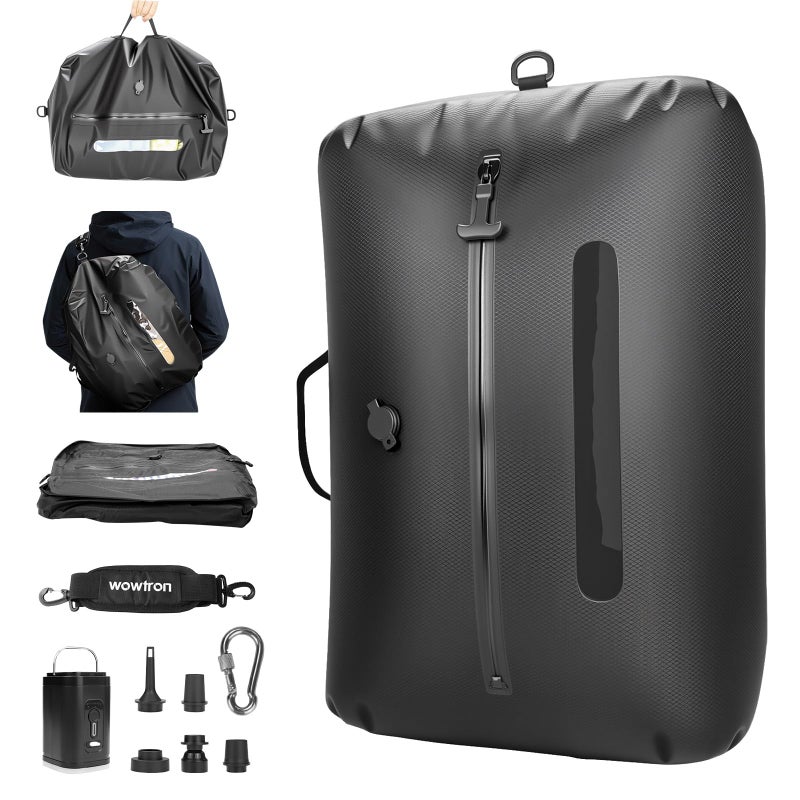 wowtron 40L Travel Vacuum Bags with Pump LED Light Save 80 Space Saver Vacuum Storage Bags IP67 Waterproof Vacuum Packing Bags for Carry on Luggage Suitcase Backpack Camping Gym - Image 2