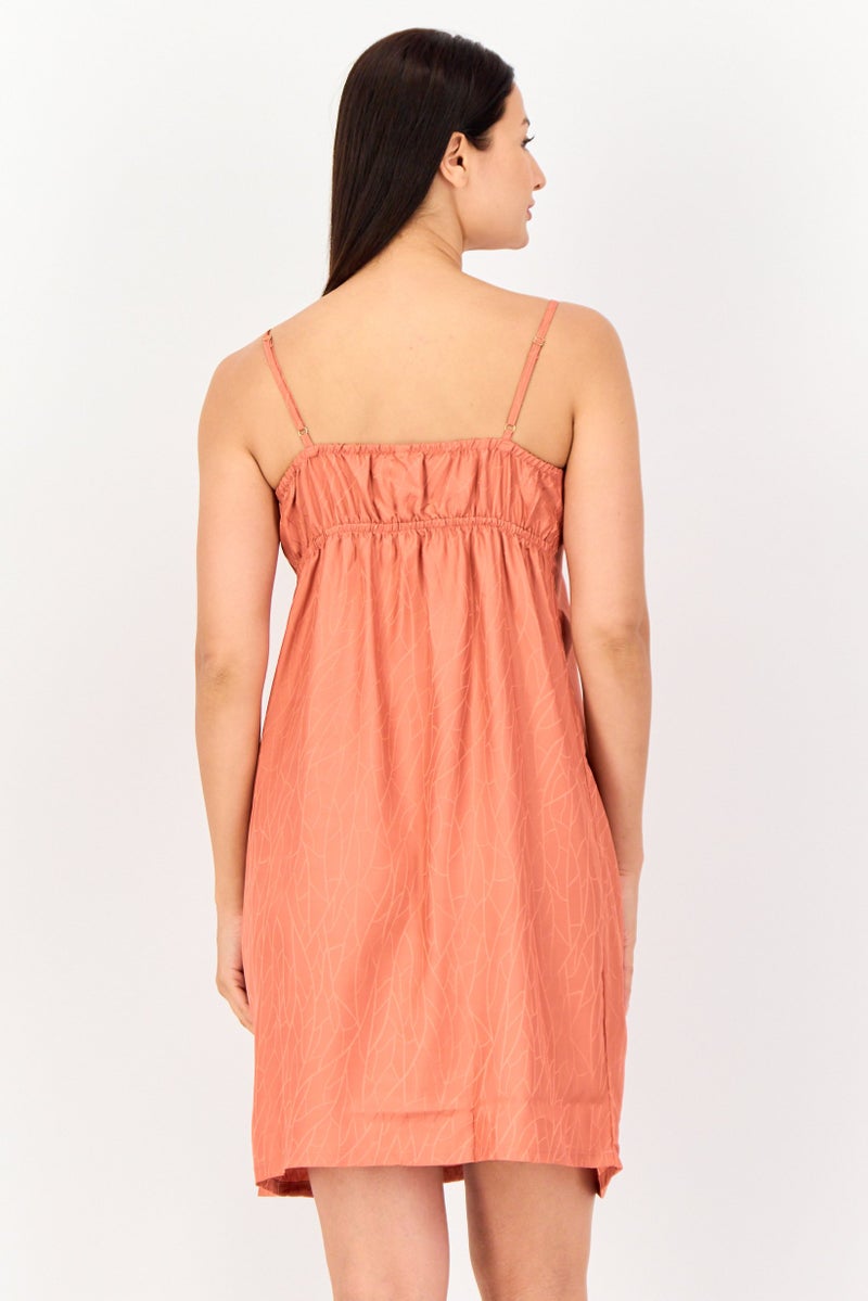 zivame Women V Neck Textured Sleepwear Dress, Old Rose - Image 2
