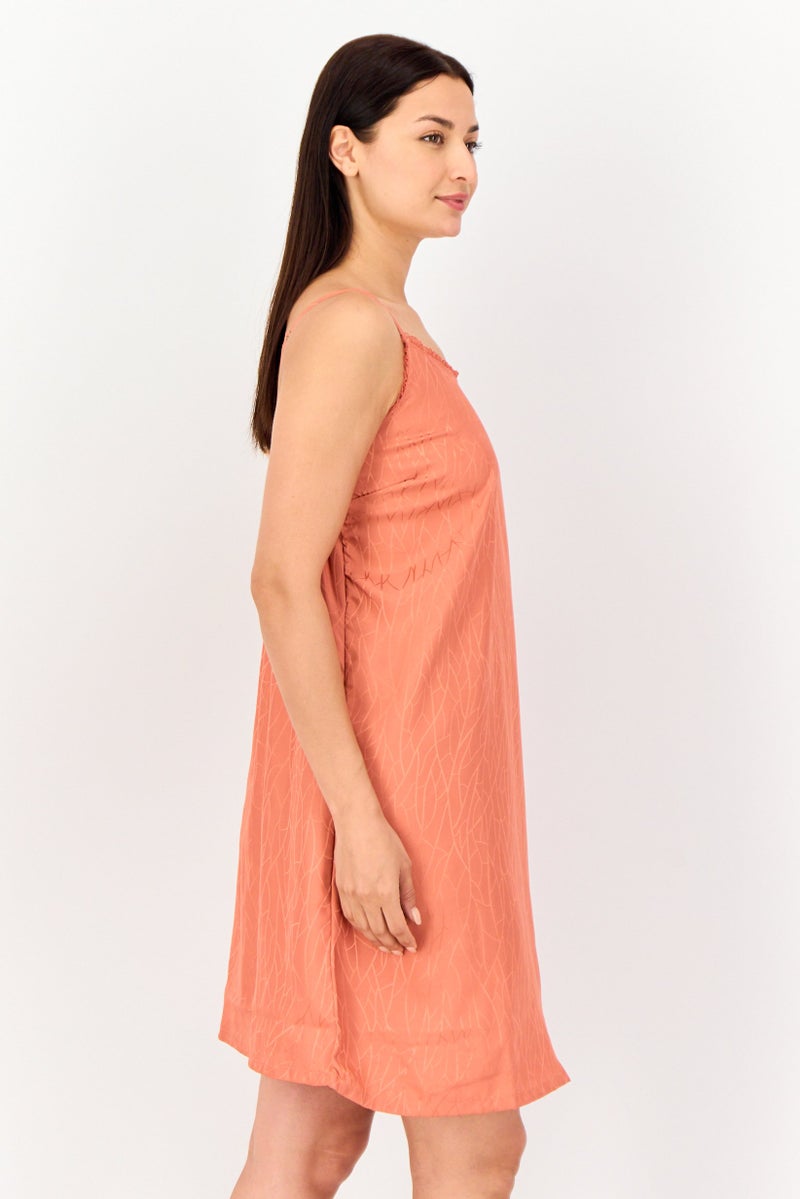 zivame Women V Neck Textured Sleepwear Dress, Old Rose - Image 3