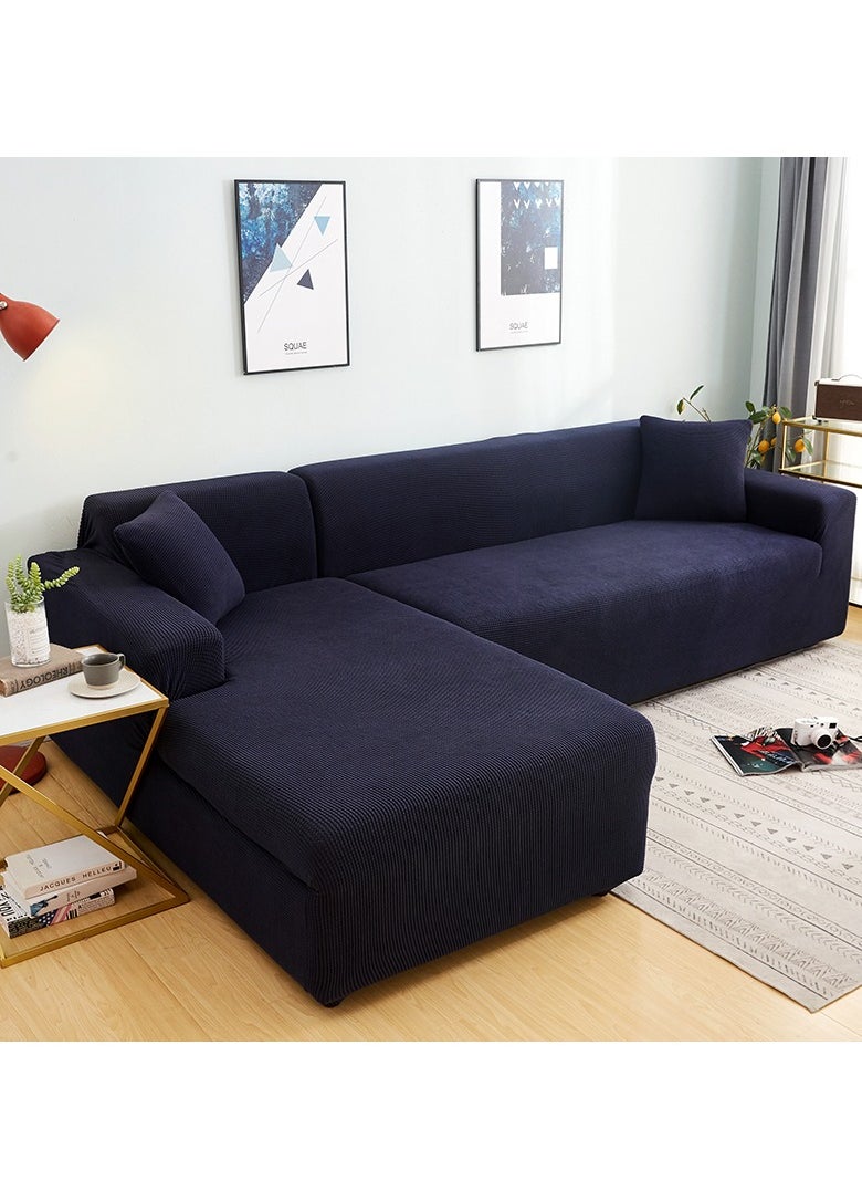 DUNISO Couch Slipcover L Shape Sofa Cover, Composed of a two-seat sofa cover and a three-seat sofa cover,High weight fully wrapped elastic sofa cover with Corn silk fabric,Sofa protective cover, anti slip cover, furniture protector,for L-shaped sofa which five people to sit on  - Image 3