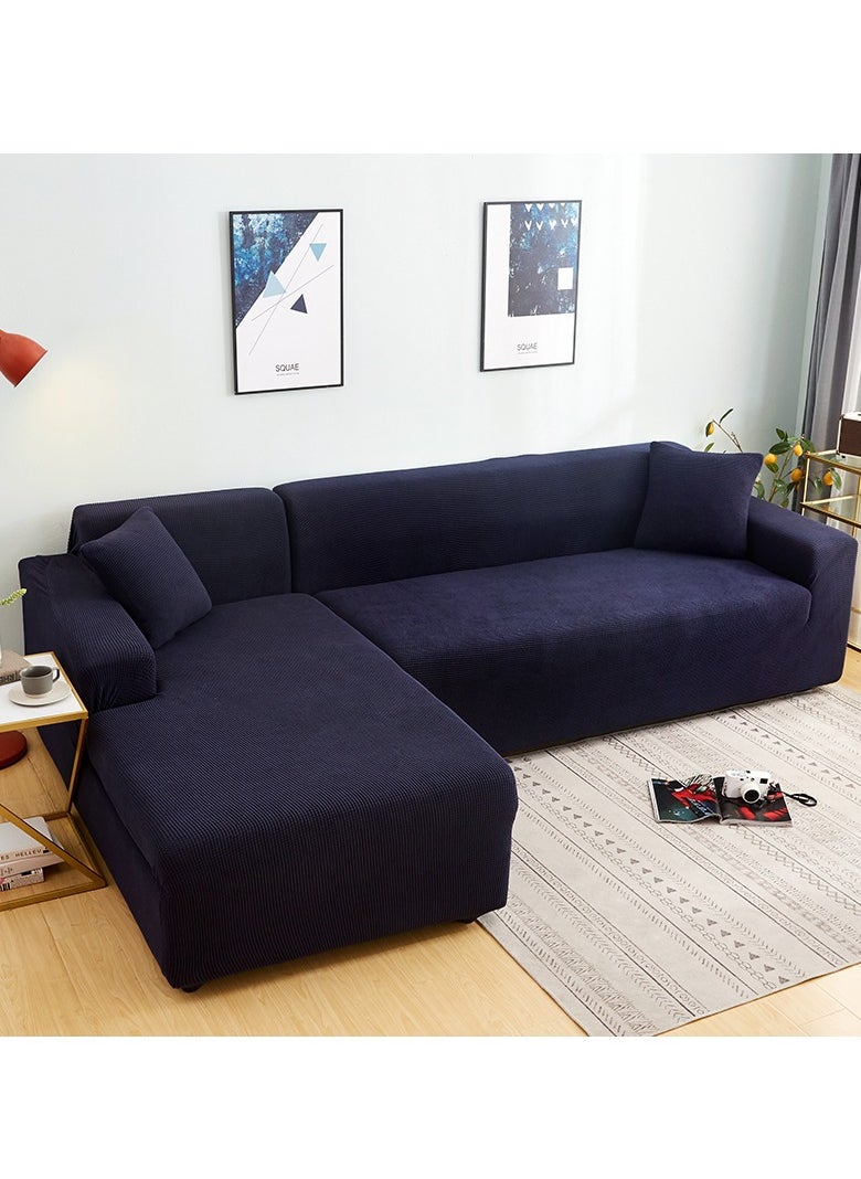 DUNISO Couch Slipcover L Shape Sofa Cover, Composed of a two-seat sofa cover and a three-seat sofa cover,High weight fully wrapped elastic sofa cover with Corn silk fabric,Sofa protective cover, anti slip cover, furniture protector,for L-shaped sofa which five people to sit on  - Image 4