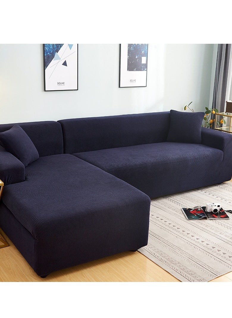 DUNISO Couch Slipcover L Shape Sofa Cover, Composed of a two-seat sofa cover and a three-seat sofa cover,High weight fully wrapped elastic sofa cover with Corn silk fabric,Sofa protective cover, anti slip cover, furniture protector,for L-shaped sofa which five people to sit on  - Image 5