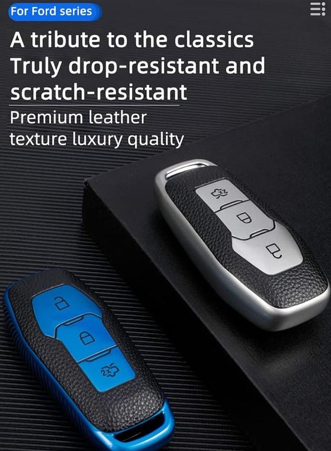 rocooart Car Key Cover Fit for Ford Taurus Territory Kuga, TPU Car Key Cover Shell with 3 Buttons - Image 4