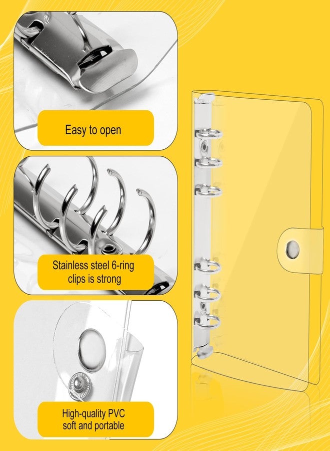 SBYURE 3 Pack A6 Clear PVC Binder Transparent Soft 6 Ring Binders Notebook Cover A6 Binder for Refillable Notebook, School, Office, Meeting - Image 3