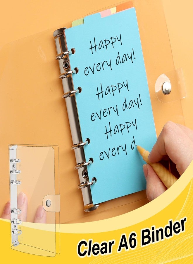 SBYURE 3 Pack A6 Clear PVC Binder Transparent Soft 6 Ring Binders Notebook Cover A6 Binder for Refillable Notebook, School, Office, Meeting - Image 4
