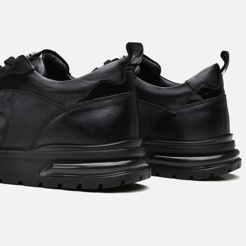 Hotiç 02AYH295940A100 GENUINE Leather Black Men's Sports Shoes