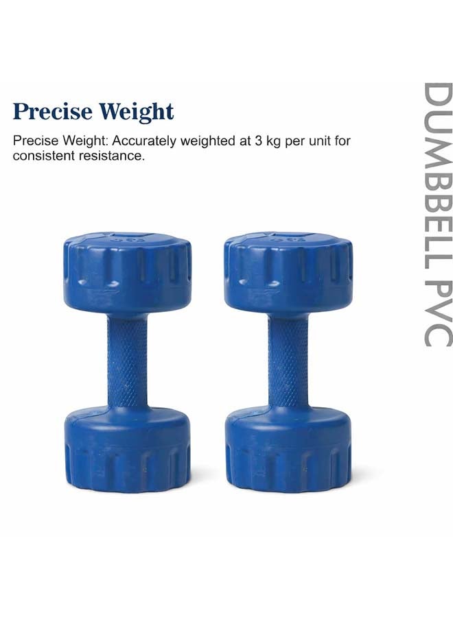Elan PVC Dumbbell 3 Kg – Fixed Weight Fitness Dumbbell for Strength Training, Home Gym and Muscle Toning Exercises - Image 2