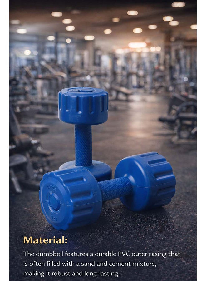 Elan PVC Dumbbell 3 Kg – Fixed Weight Fitness Dumbbell for Strength Training, Home Gym and Muscle Toning Exercises - Image 5