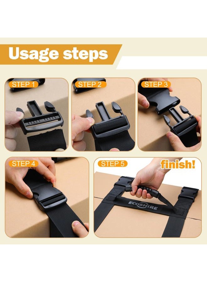 ECOSHIRE Carrying Strap with Handle, Handheld Belt for Safely Moving and Lifting Heavy Boxes, Adjustable Belt, H-Shaped Style Carry Straps, Suitable for Cylinder, Camping Mat(78.7 inch) - Image 4