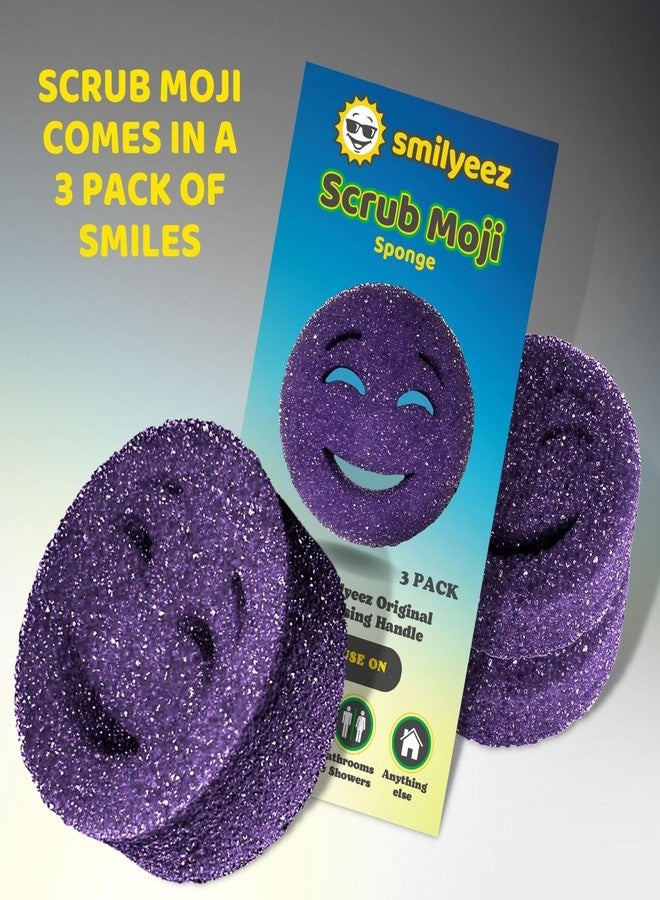 Smilyeez The Original Smiling Handle with Soap Dispensing for Scrub Daddy Sponges and Scrub Moji Sponges with Smilyeez Caddy, Dishwand, & 2 Scrub Mojis (White & Grey) - Image 5