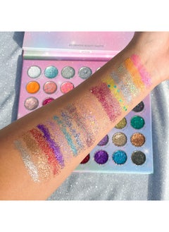 Kara Beauty Mega Glitz Pressed Glitter Palette 42 Glitter Shades Fine Pressed Glitter Chunky Glitter Colorful Eye Makeup Glitter For Eyes And Face Pigmented Glitter Euphoria Makeup Vegan  - Image 5