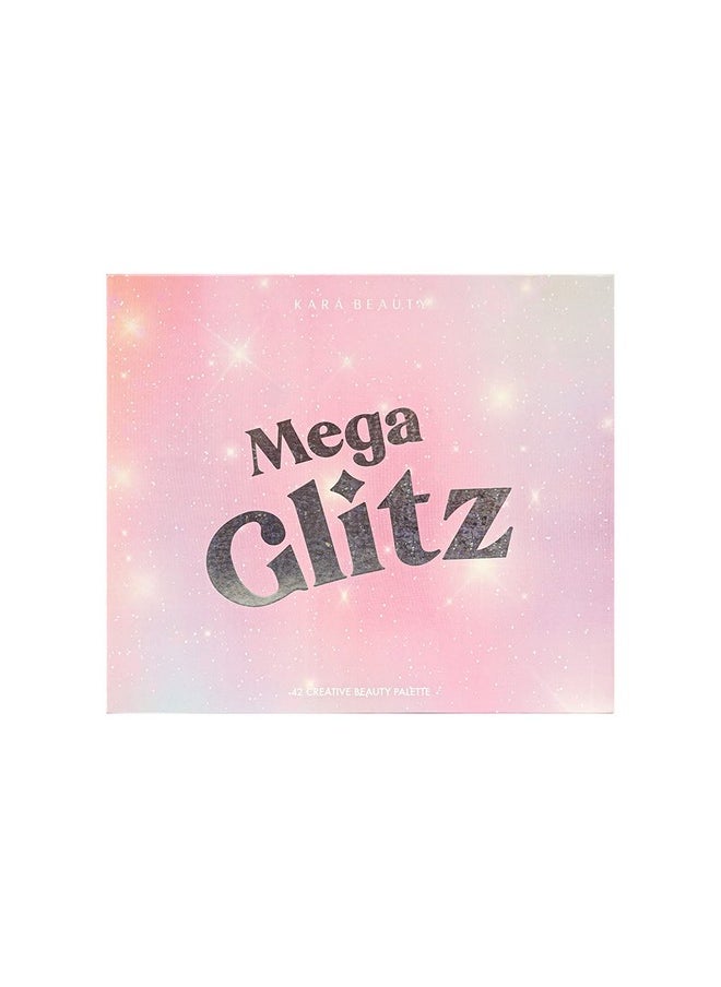 Kara Beauty Mega Glitz Pressed Glitter Palette 42 Glitter Shades Fine Pressed Glitter Chunky Glitter Colorful Eye Makeup Glitter For Eyes And Face Pigmented Glitter Euphoria Makeup Vegan  - Image 3