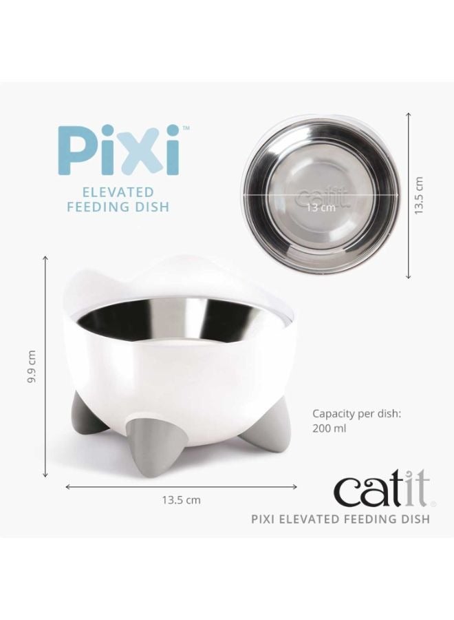 كاتيت طبق تغذية مرتفع من كاتيت بيكسي أبيض - Image 2