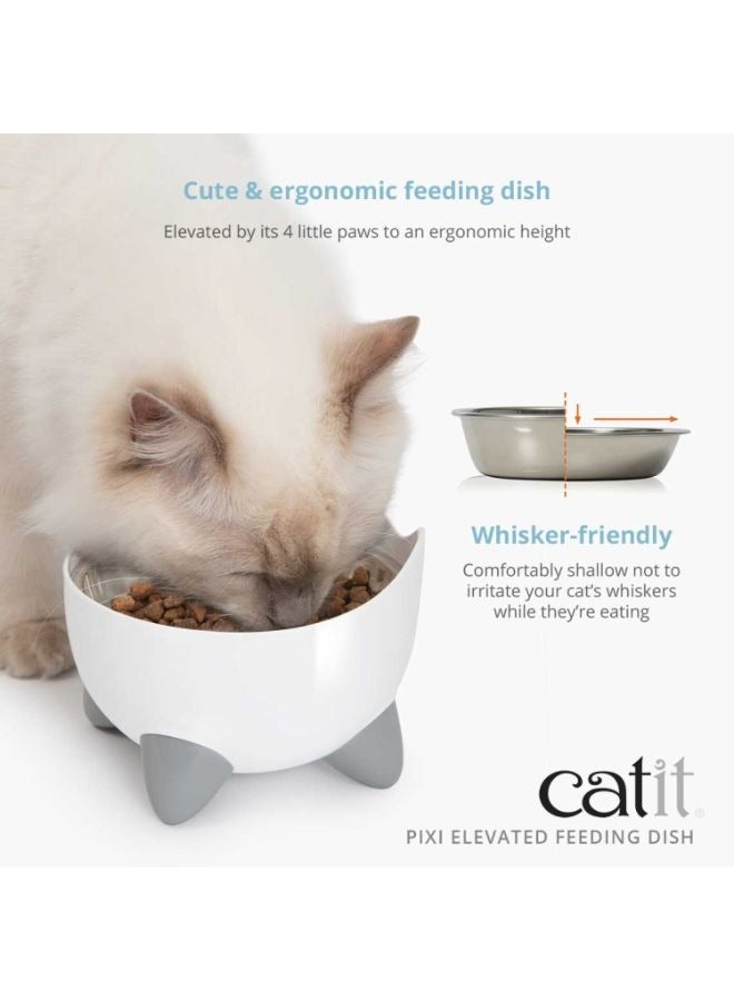 كاتيت طبق تغذية مرتفع من كاتيت بيكسي أبيض - Image 3