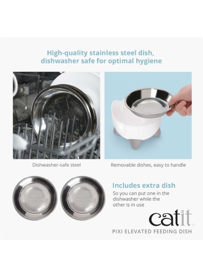 كاتيت طبق تغذية مرتفع من كاتيت بيكسي أبيض - Image 4