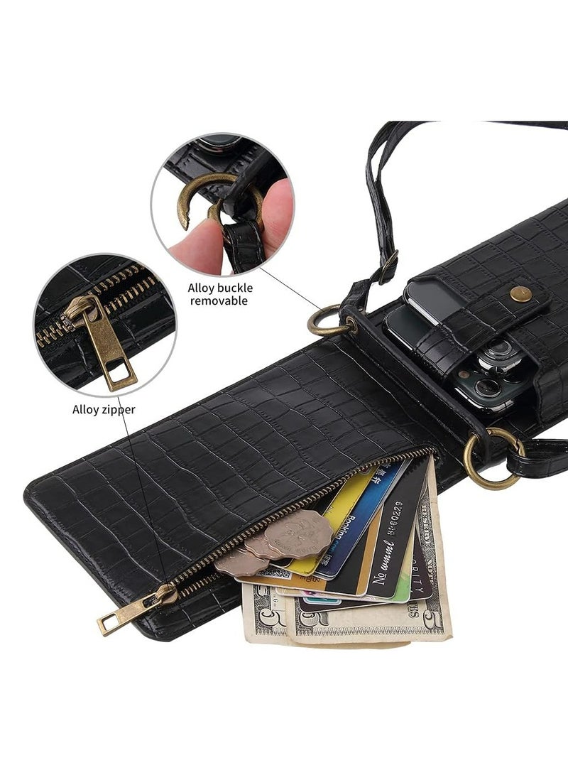 Oasisgalore PU Leather Crossbody Phone Bag for Women with Card Slots and Mirror, Fits Most Smartphones  - Image 2