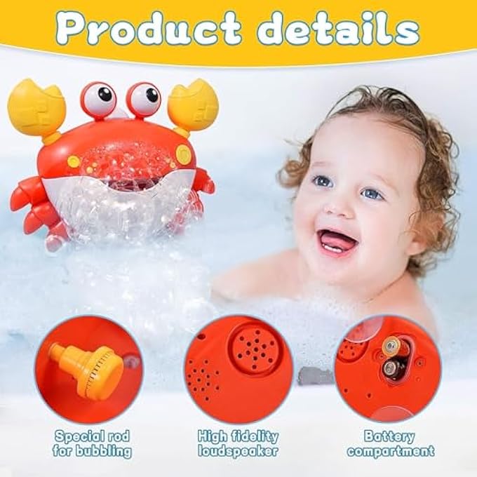 BATH BUBBLE TOYS, BUBBLE BATH MACHINE WITH NURSERY RHYMES, FUN BATH TOYS FOR TODDLERS BABIES BOYS GIRLS, WATERPROOF BUBBLE BLOWER FOR BATHTUB PLAYTIME - Image 5