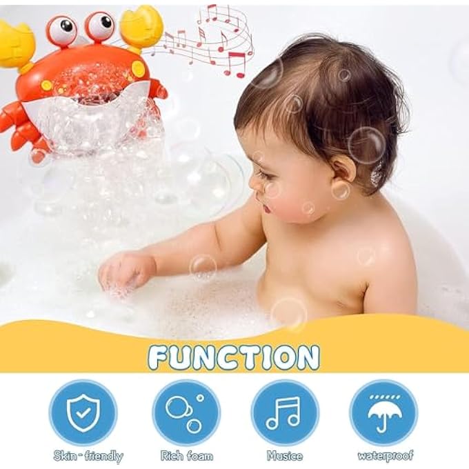 BATH BUBBLE TOYS, BUBBLE BATH MACHINE WITH NURSERY RHYMES, FUN BATH TOYS FOR TODDLERS BABIES BOYS GIRLS, WATERPROOF BUBBLE BLOWER FOR BATHTUB PLAYTIME - Image 3