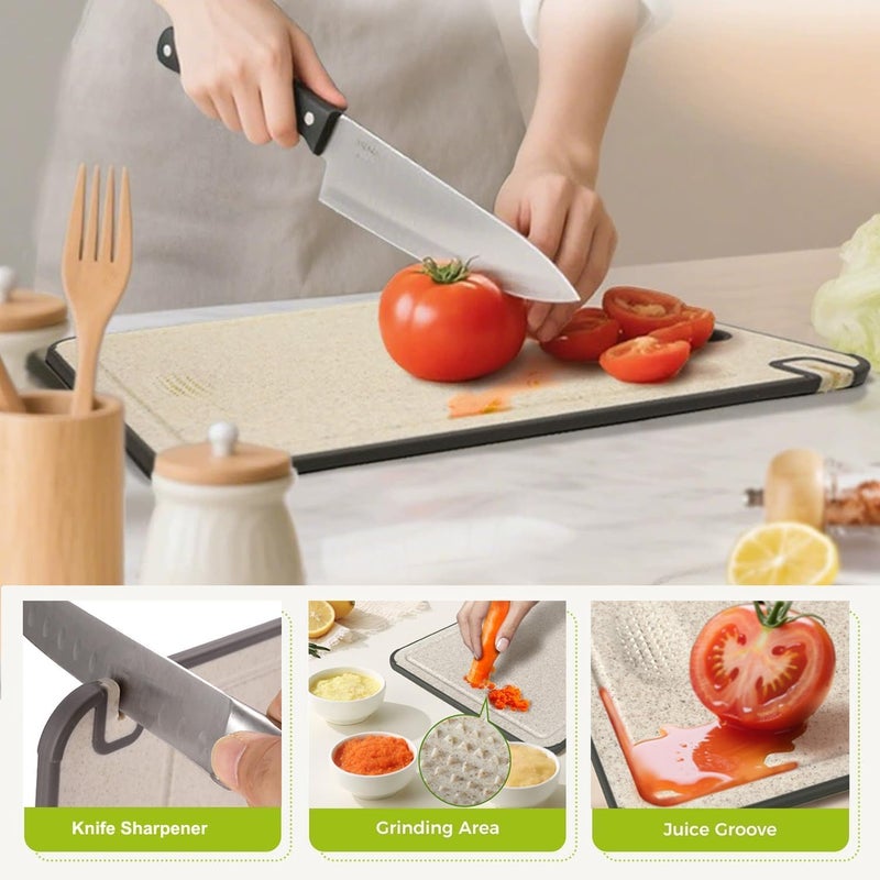 AMINAC Stainless Steel Cutting Board,Double Sided Chopping Board for Kitchen,Scratch Resistant with Mesh Design,Anti-Slip Silicone Edges,Juice Groove,Dishwasher Safe - Image 4