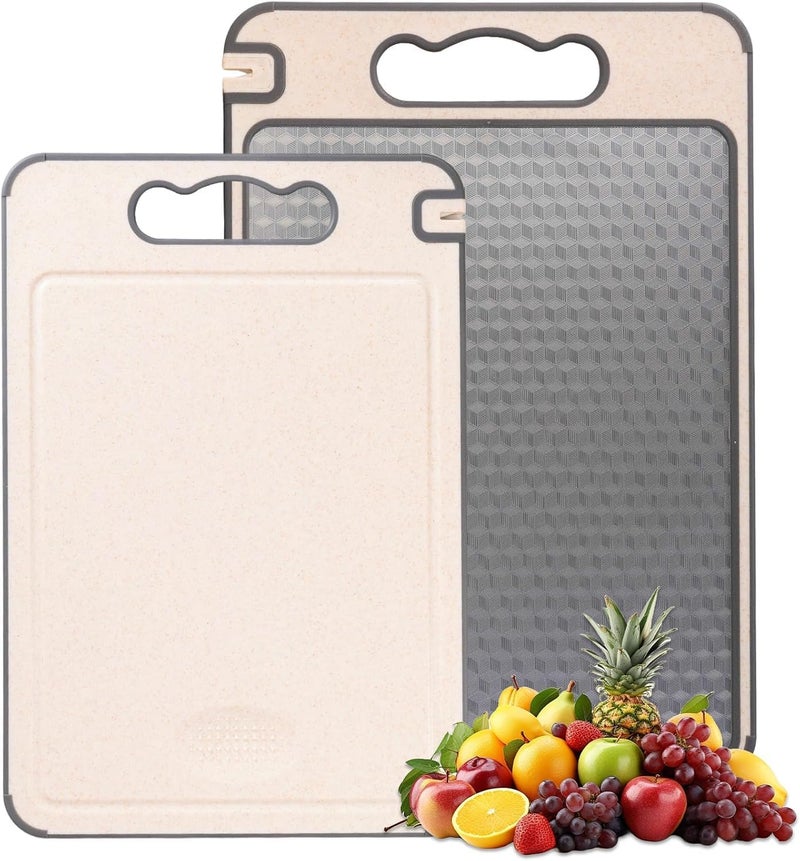 AMINAC Stainless Steel Cutting Board,Double Sided Chopping Board for Kitchen,Scratch Resistant with Mesh Design,Anti-Slip Silicone Edges,Juice Groove,Dishwasher Safe - Image 1