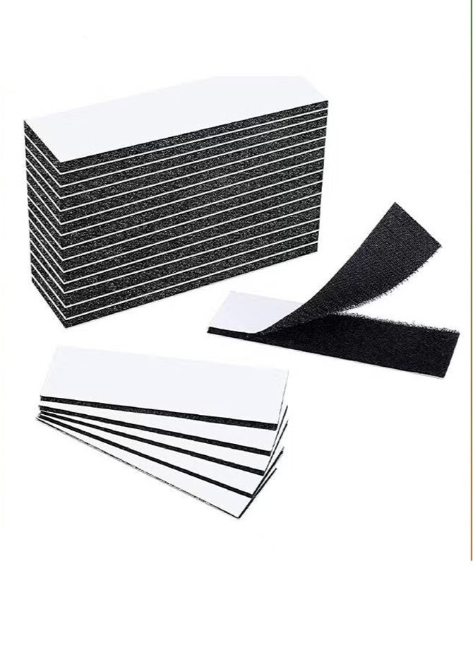 20 قطعة شرائط لاصقة مزدوجة الجانبين هوك آند لوب، شريط تثبيت قوي صناعي بظهر لاصق، مناسب للمنزل والمطبخ والمدرسة والمكتب والاستخدام الصناعي (3×10 سم) - Image 1