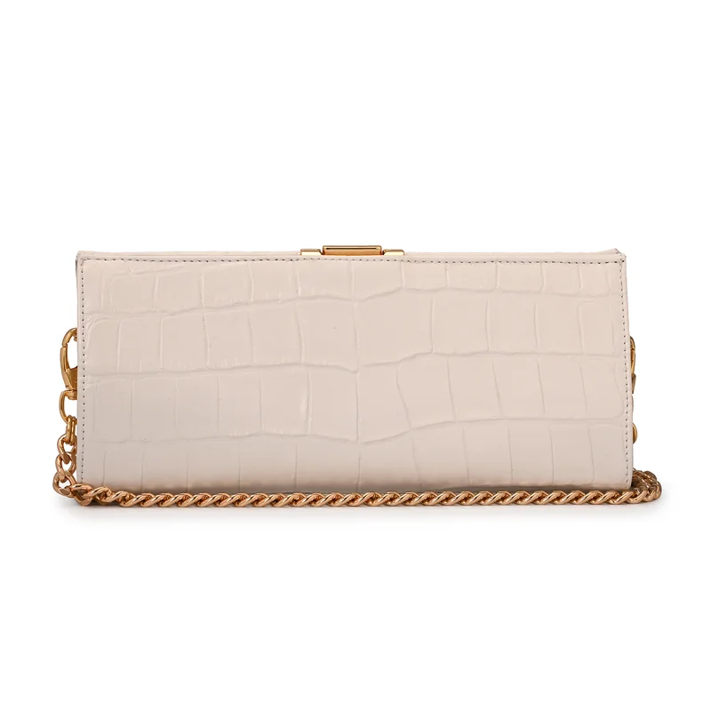 Carmen Steffens White Crossbody Bag Bianco Croco Leather
