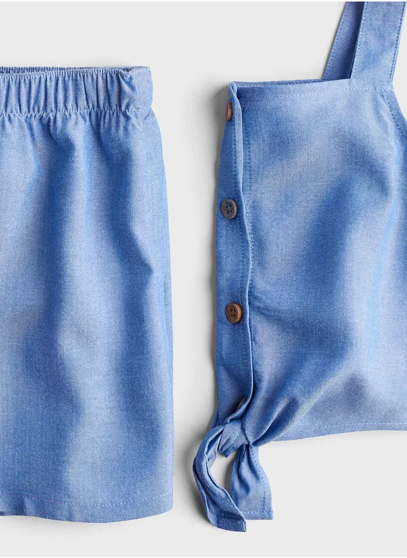 H&M Kids Button Detail Top & Shorts Set