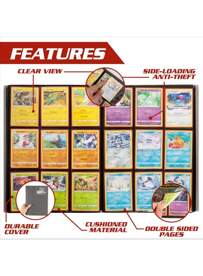 Monster Protectors Monster 9 Pocket Trading Card Binder - Holofoil White w White Pages Album, Anti-Theft TCG Protection w Side Loading Padded Pockets, Double Sided, Holds 360 Cards, Sport, Gaming, Kpop, Gift  - Image 3